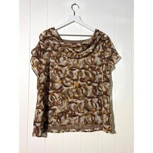 212 Collection Womens XL Cowl Neck Top · Chain Print